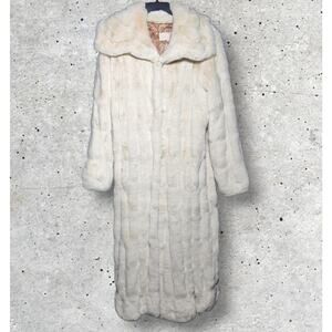 Donna Salyers' Fabulous Furs Coat Women's M Cream Faux Mink Long